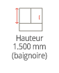 Hauteur 1500mm (baignoire)