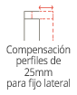 Compensacion de perfiles de 25mm para fijo lateral