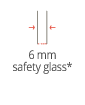 6 mm safety glass*