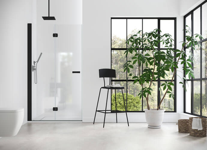Divisória de banho perfil preto Profiltek AC218