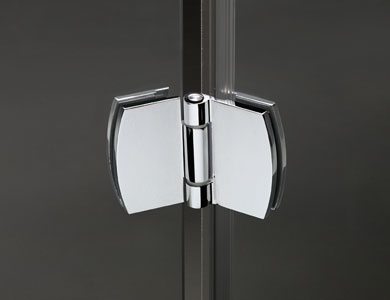 Dobradiça. Acabamento Cromo Brilho Modelo NEWGLASS Abativel Profiltek