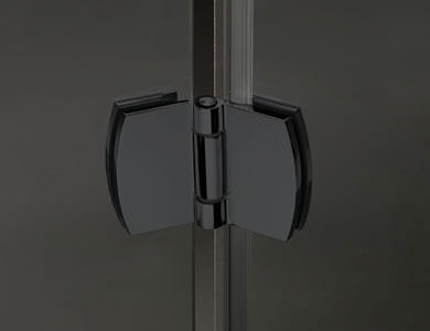 Dobradiça. Acabamento Preto Modelo NEWGLASS Abativel Profiltek