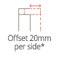 Offset 20mm per side