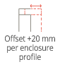 Extensibility +20mm per enclosure profile