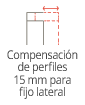 Compensacion de perfiles de 15mm para fijo lateral