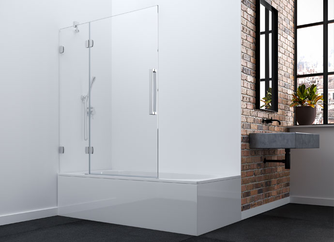 Black folding shower enclousure made to measure Profiltek
