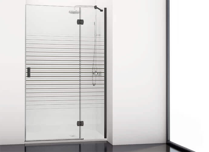 Black swinging shower enclousure made to measure Profiltek ng206