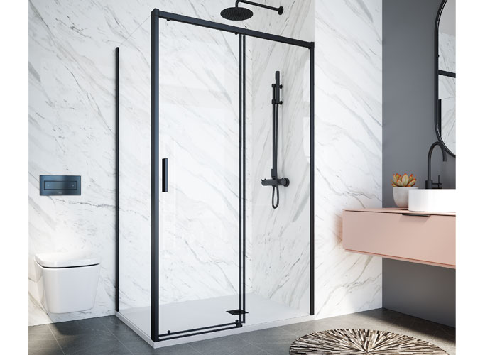 Sliding shower enclousure black Profiltek