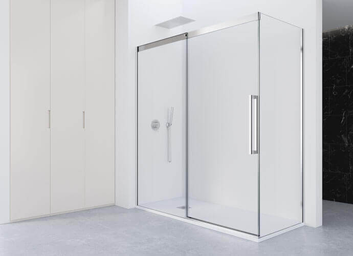 Schiebeduschkabine Chrom glänzend Profiltek