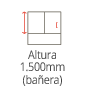 Altura 1500mm (bañera)