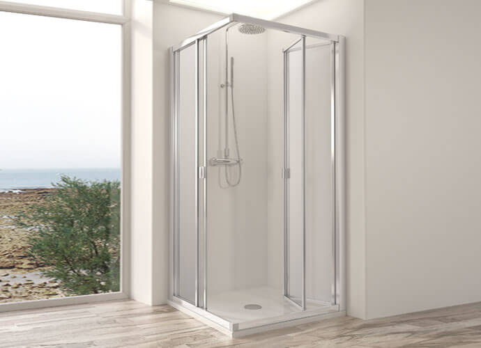 Divisória para duche com folhas dobráveis série Dumas