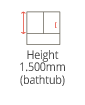 Height 1,500mm (bathtub)