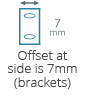 Offset at side is 7mm (brackets)