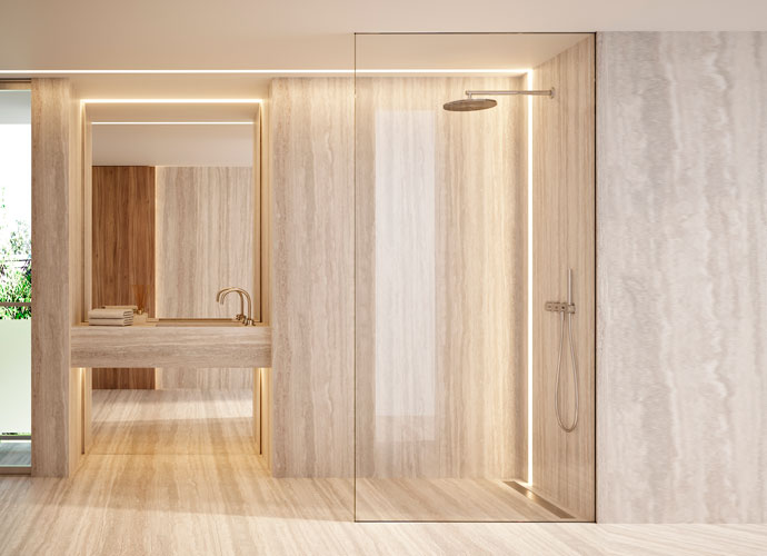 Parois de douche fixe pour tous les salles de bain Or