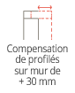 Compensation de profiles sur mur de +30mm