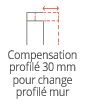 Compensation de profils 30mm pour chaque prodile mur