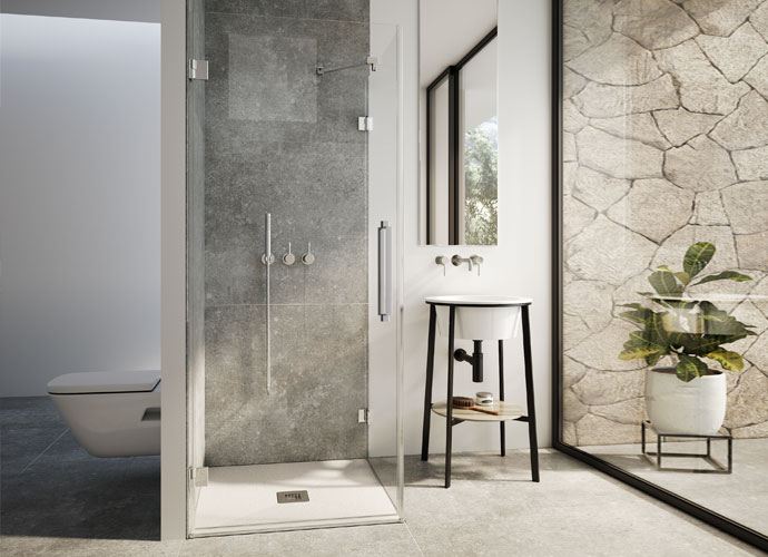 Profiltek Glam series cabine de douche à charnière finition chromée sur mesure