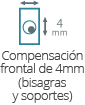Compensacion frontal de 4mm (bisagras y soportes)