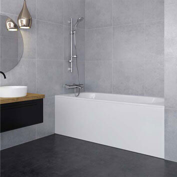 Verwandeln Sie Ihre alte Badewanne in einen neuen Duschraum mit großem Stauraum.