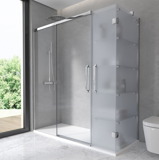 DUSCHOLUX SPAIN MAMPARAS DE BAÑO A MEDIDA: Baldas o estanterías abiertas,  tendencia en el baño