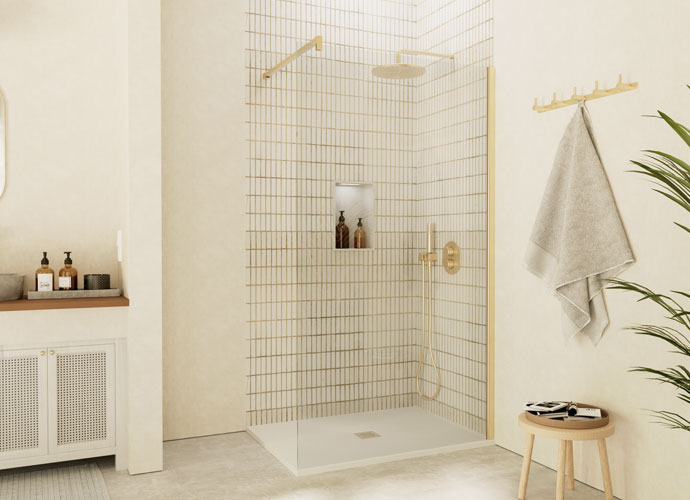 Fado parois de douche fixe de Profiltek Or