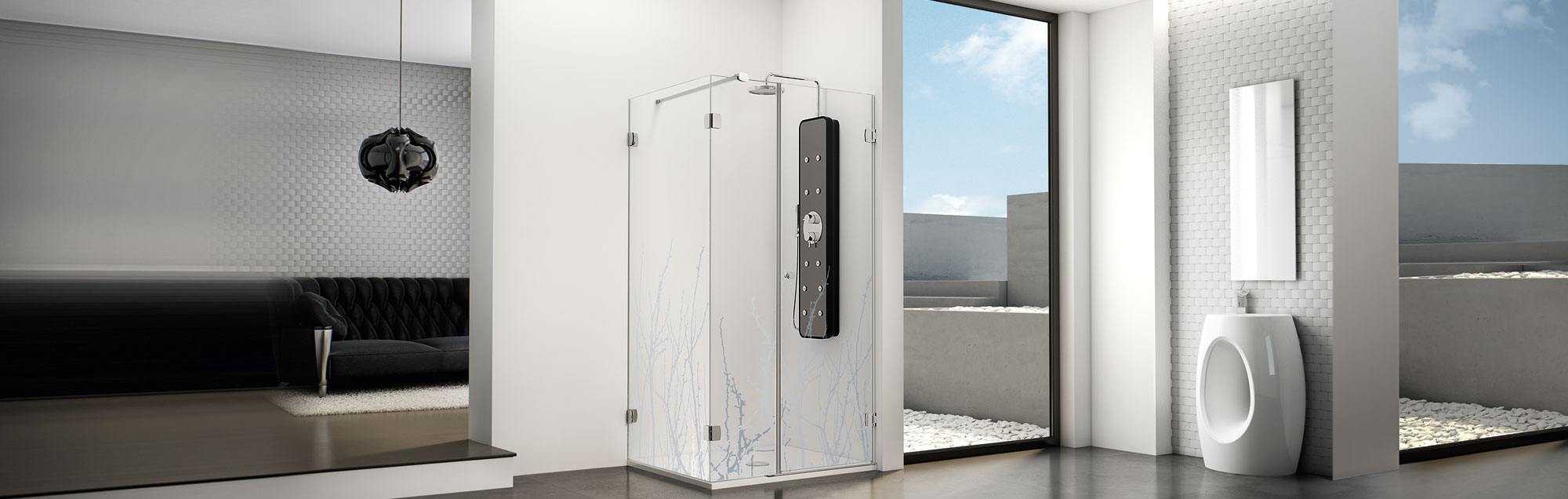 PROFILTEK swinging made to measure bathroom enclosures