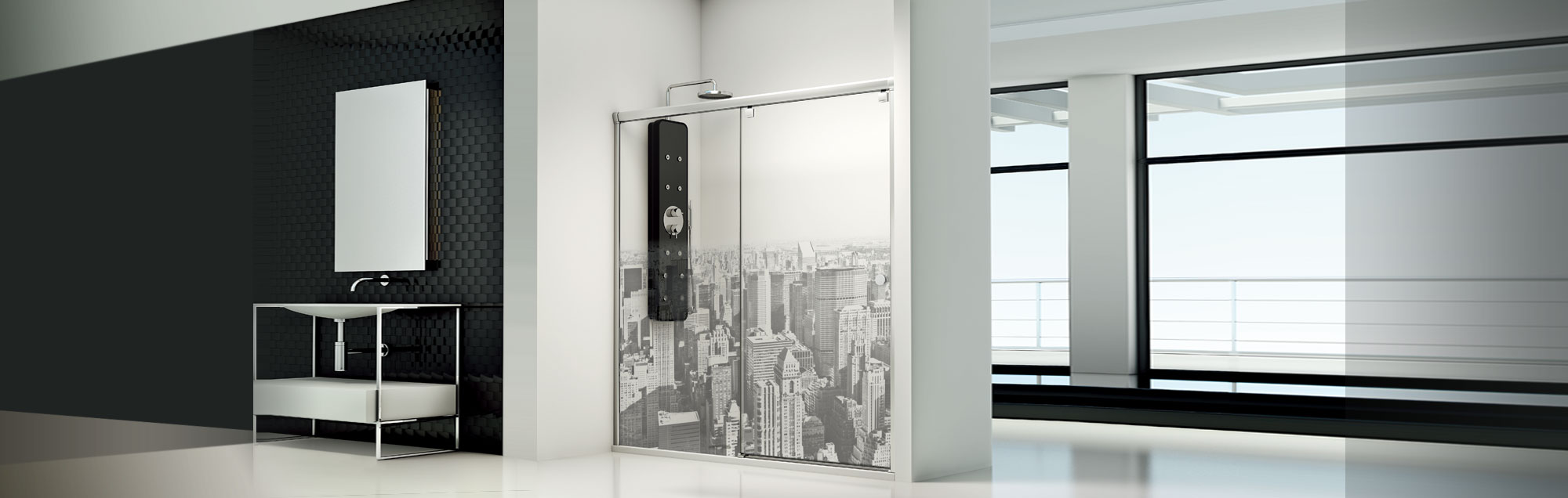 Parois de bain coulissantes PROFILTEK sur mesure