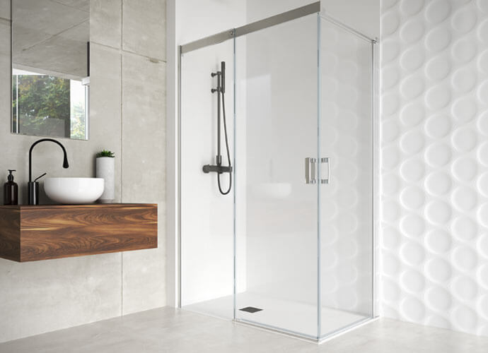 Mampara ducha corredera con fijo diseño a medida Profiltek ES216