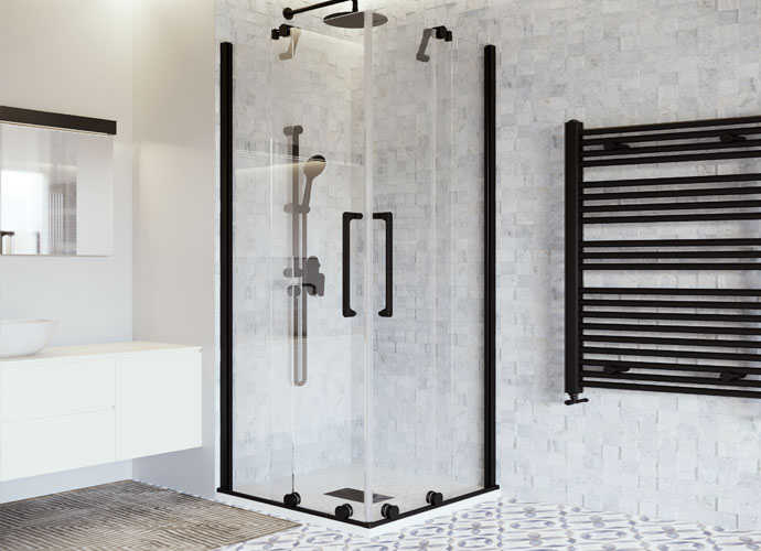 Angulaire 2 feuilles coulissantes parois de douche vanity Profiltek